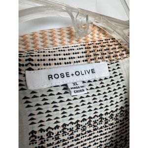 Rose & Olive Multicolor Geometric Top